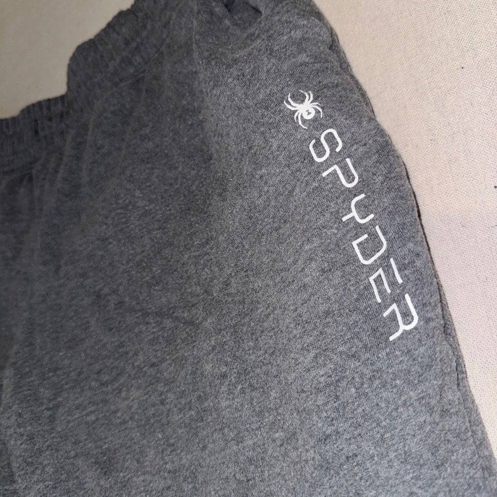 Spyder Mens Sherpa Lined Joggers Gray Fleece Sweatpants Large Cozy Fall Gorp Ski